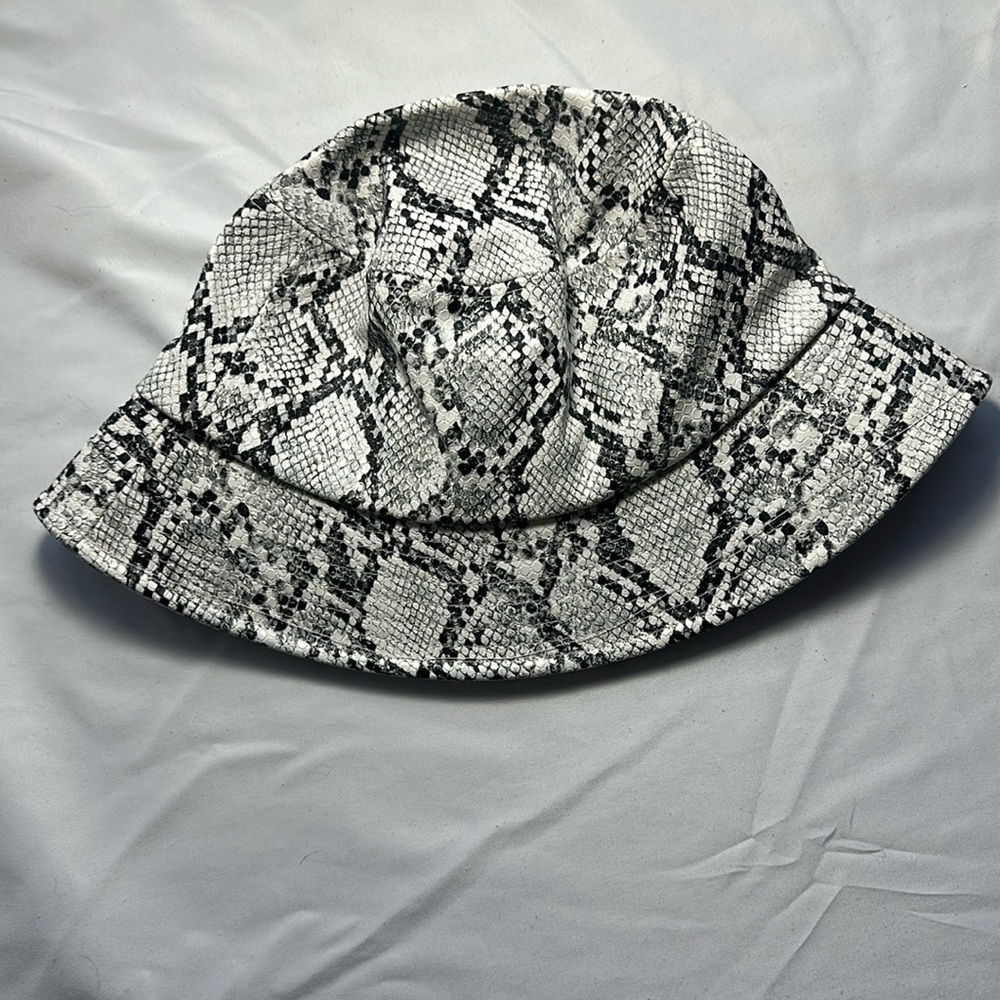 Faux leather snake print Urban Outfitters bucket hat